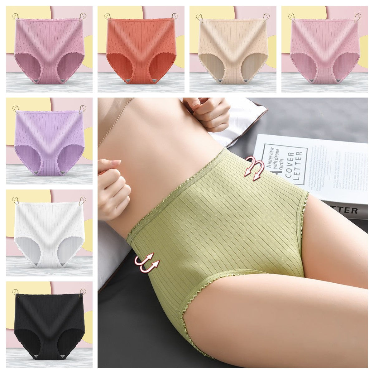 💖(8 darab) Utolsó nap 50% kedvezménnyel: Vízálló antibakteriális magas derekú bugyi