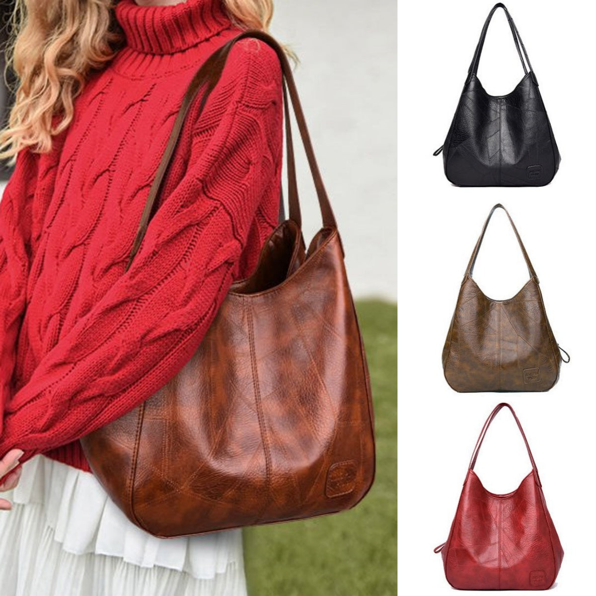 👜2026 új valódi bőr válltáska, kézzel készített, divatos és sokoldalú