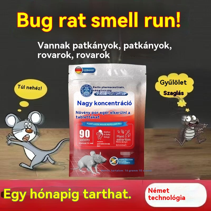 [10 tabletta csomagonként 🔥 Egy csomag 2,5 évig elegendő] Nagy hatékonyságú rágcsáló- és rovarriasztó tabletták