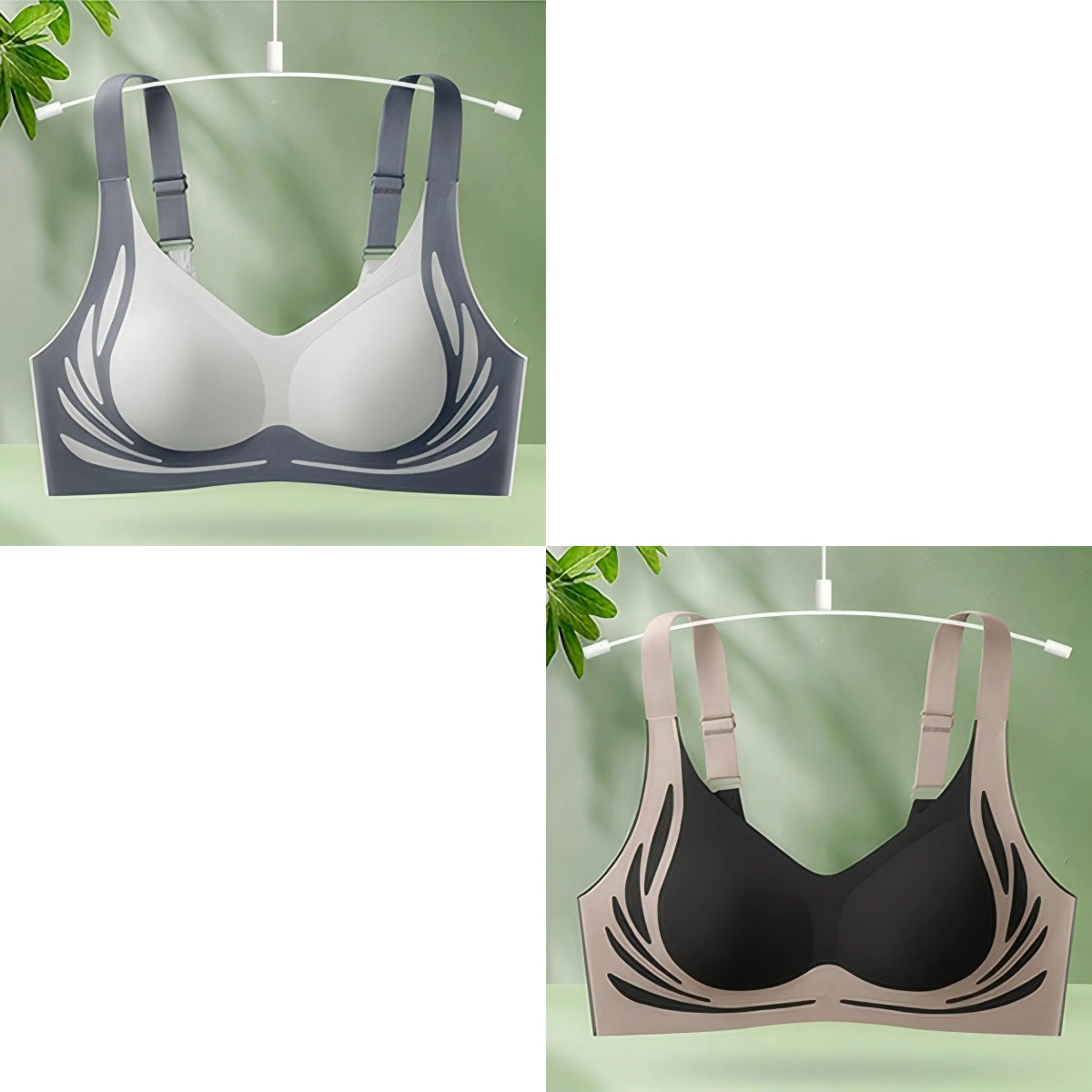 😍【2 db-os készlet】Női egyrészes vezeték nélküli melltartó❤️【40-85kg】
