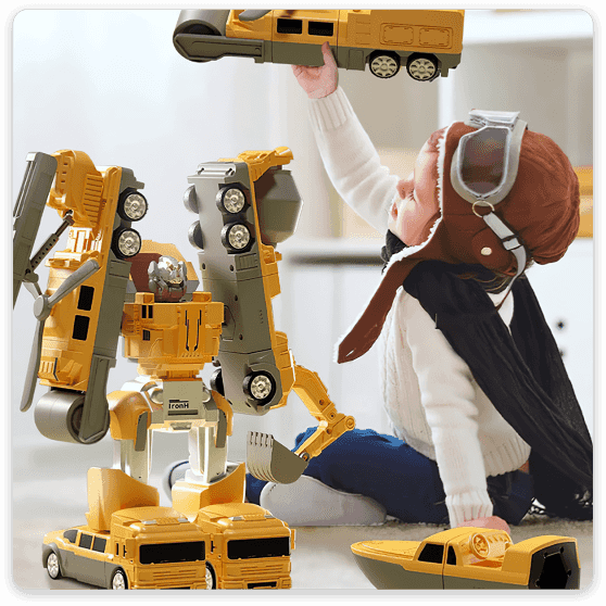 【50% OFF】【16 db】Mágneses építőkockák, Transformers oktatójátékok