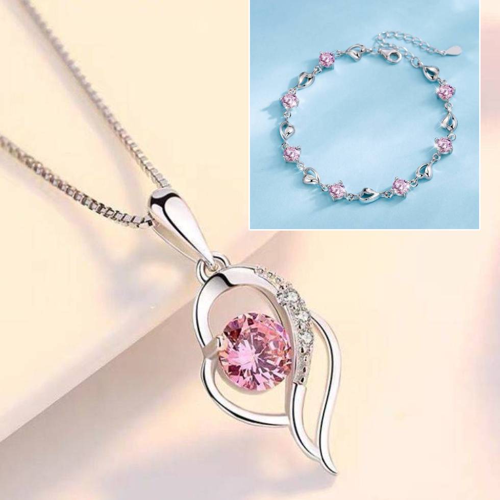 ✨✨Heart of the Ocean 925 ezüst karkötő + nyaklánc szett