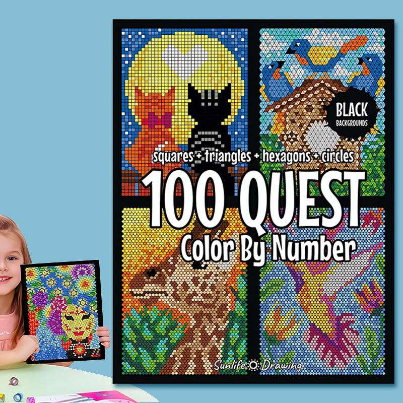 50% KEDVEZMÉNY🎄🎨 100 QUEST kifestőkönyv a Numbers szerint