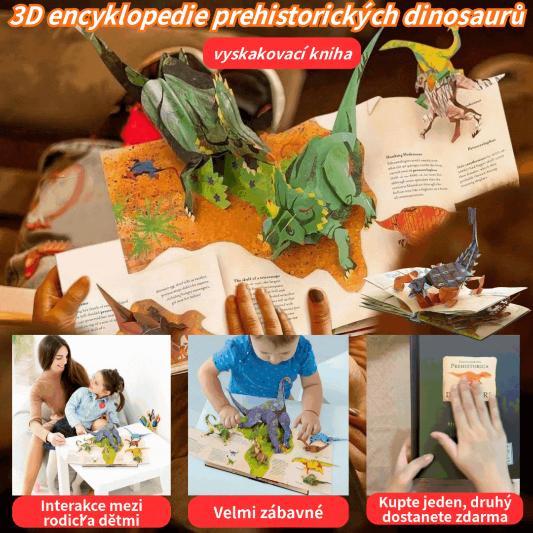 📕 3DEclopediaŐskoriDinoszauruszokKiugró könyv Dinoszaurusz Enciklopédia