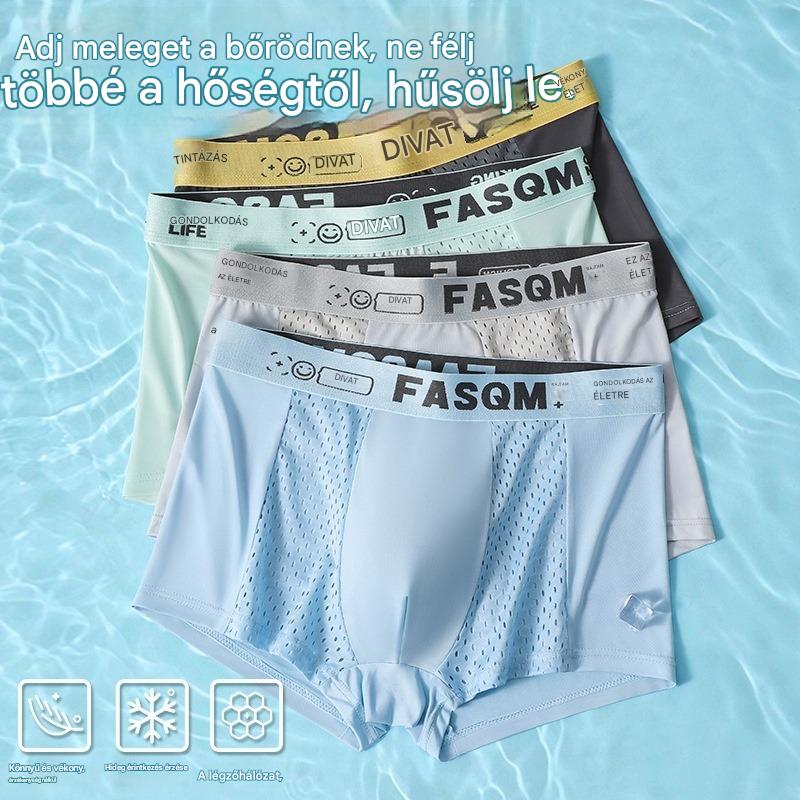 🔥【Vásárolj 3-at, és 3-at kapsz ajándékba】Légáteresztő, hálós Ice Silk férfi boxeralsó. Rugalmas, kényelmes és lélegző.