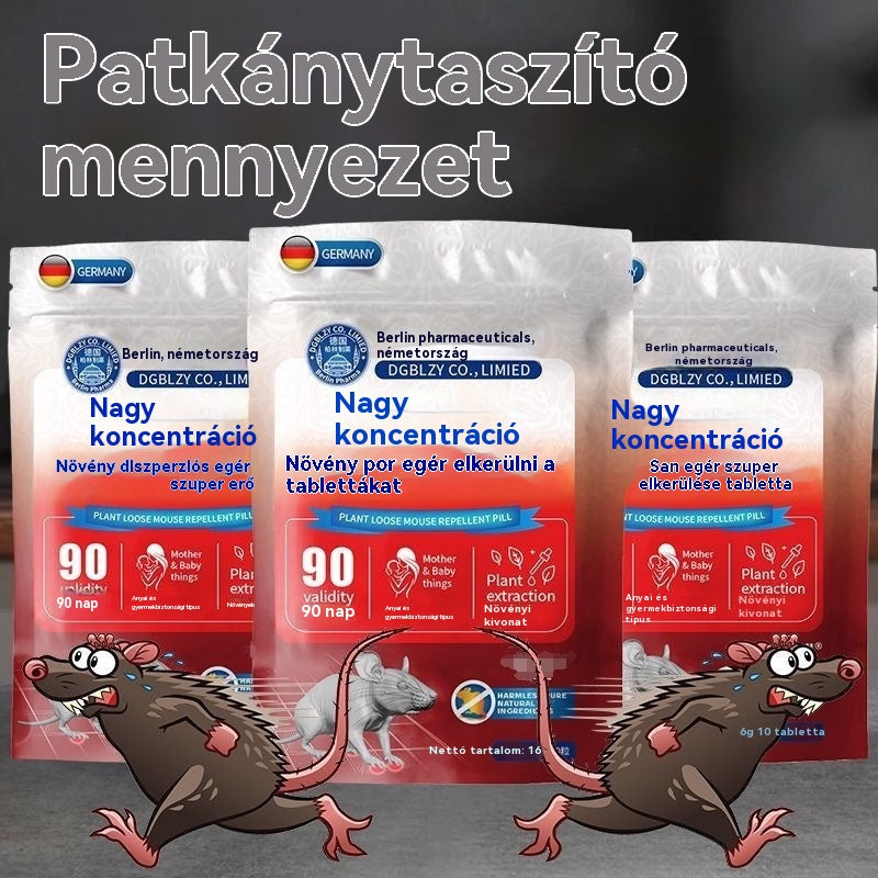 [10 tabletta csomagonként 🔥 Egy csomag 2,5 évig elegendő] Nagy hatékonyságú rágcsáló- és rovarriasztó tabletták