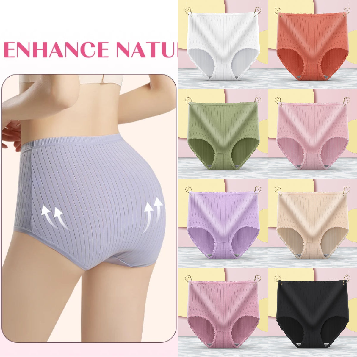 💖(8 darab) Utolsó nap 50% kedvezménnyel: Vízálló antibakteriális magas derekú bugyi