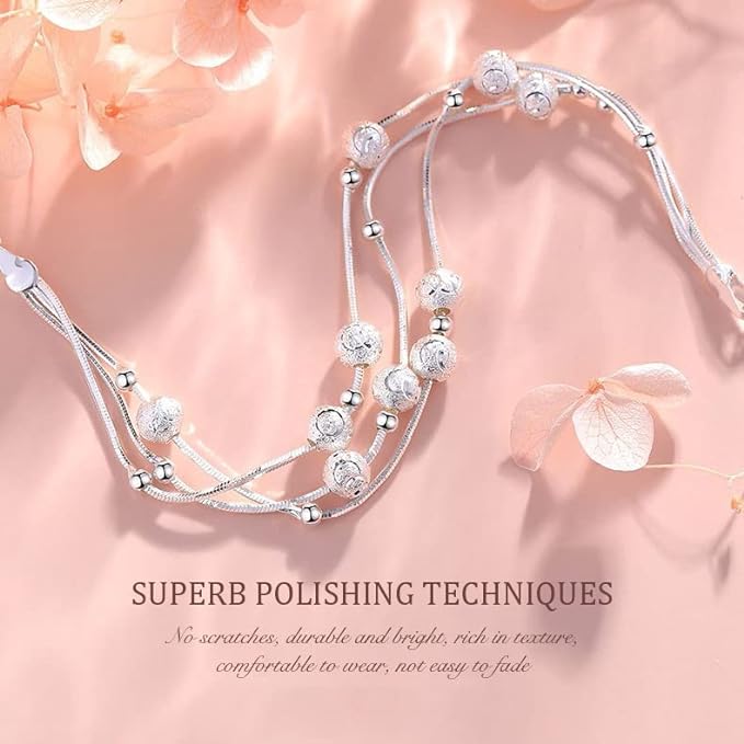 ✨✨【Vásárolj 1-et, kapsz 1-t ingyen】ezüst szerencsegyöngyös karkötő gravírozott mintával