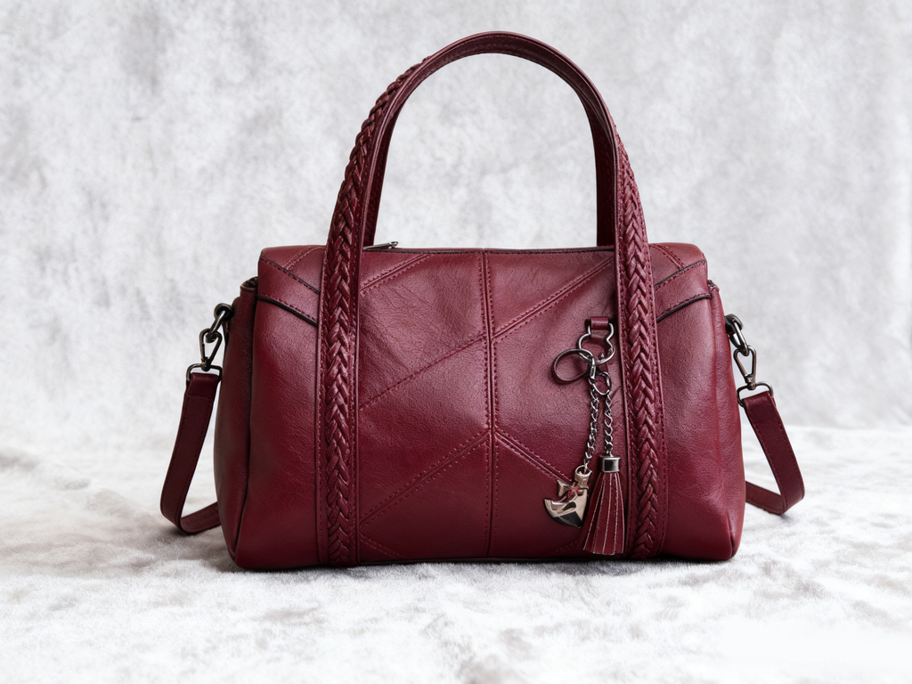 👜Měkká kožená taška, kabelka, velká kapacita, tři přihrádky, voděodolná a odolná proti poškrábání