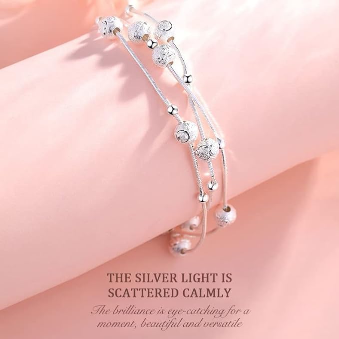 ✨✨【Vásárolj 1-et, kapsz 1-t ingyen】ezüst szerencsegyöngyös karkötő gravírozott mintával