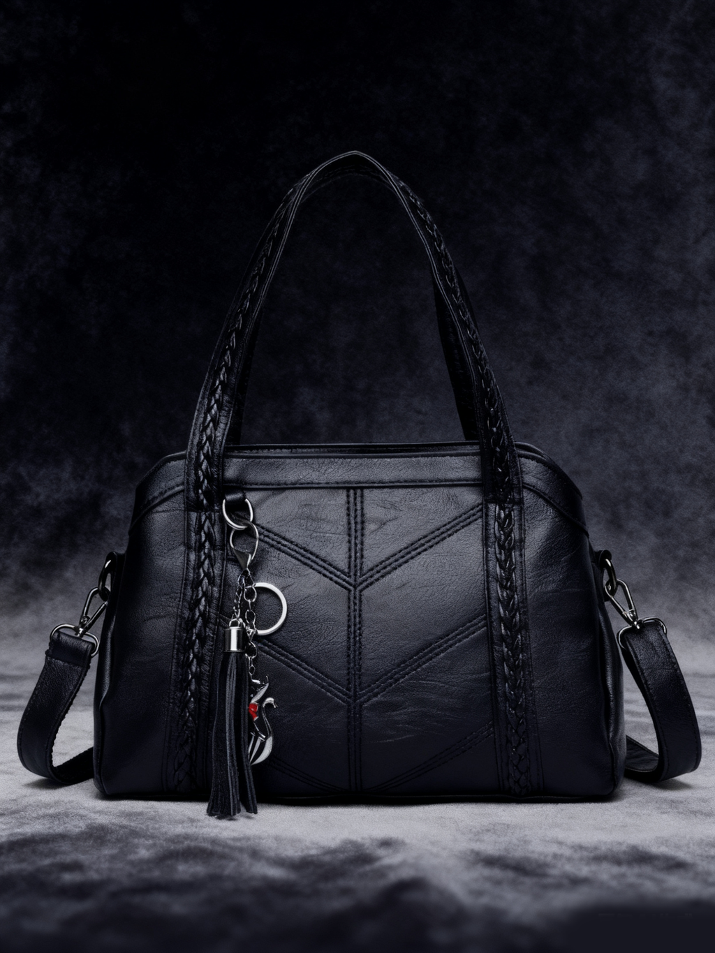 👜Měkká kožená taška, kabelka, velká kapacita, tři přihrádky, voděodolná a odolná proti poškrábání