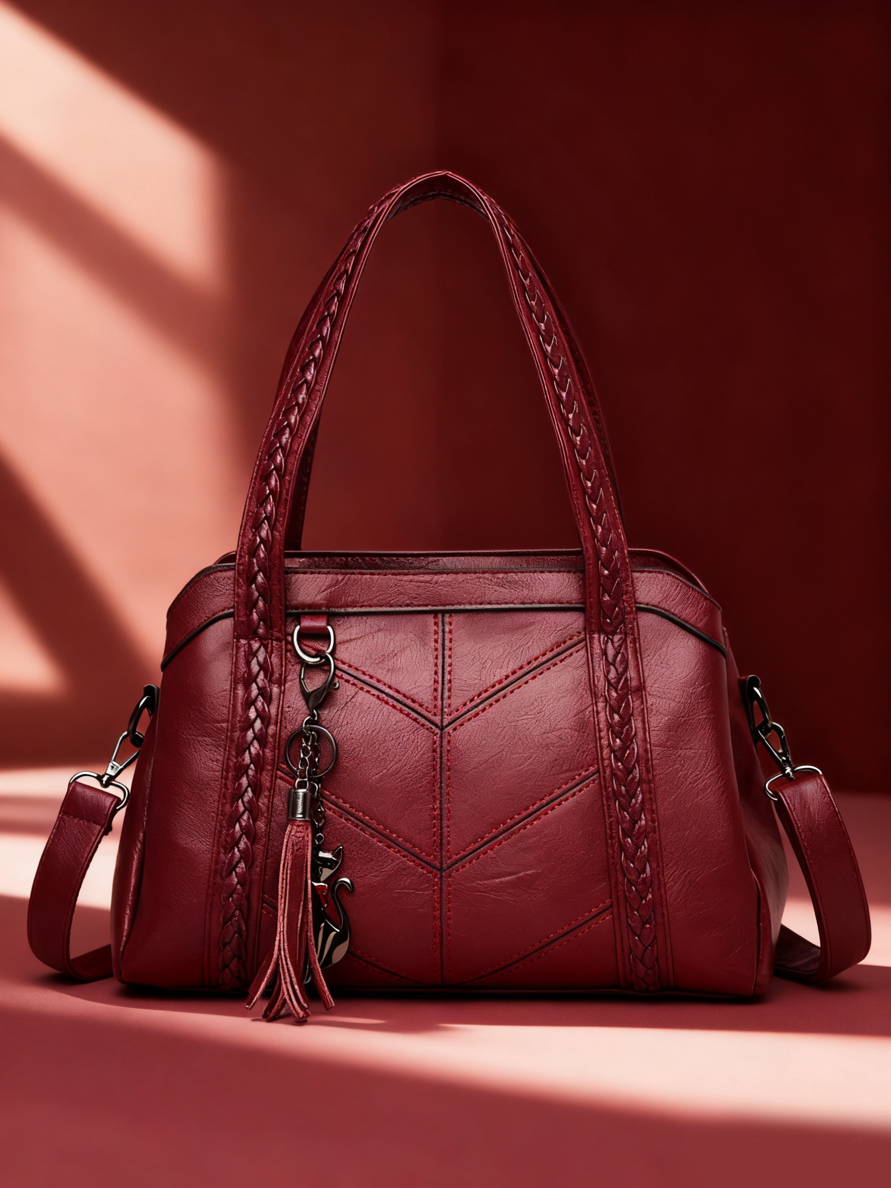 👜Měkká kožená taška, kabelka, velká kapacita, tři přihrádky, voděodolná a odolná proti poškrábání