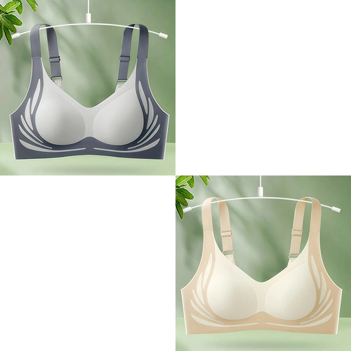 😍【2 db-os készlet】Női egyrészes vezeték nélküli melltartó❤️【40-85kg】