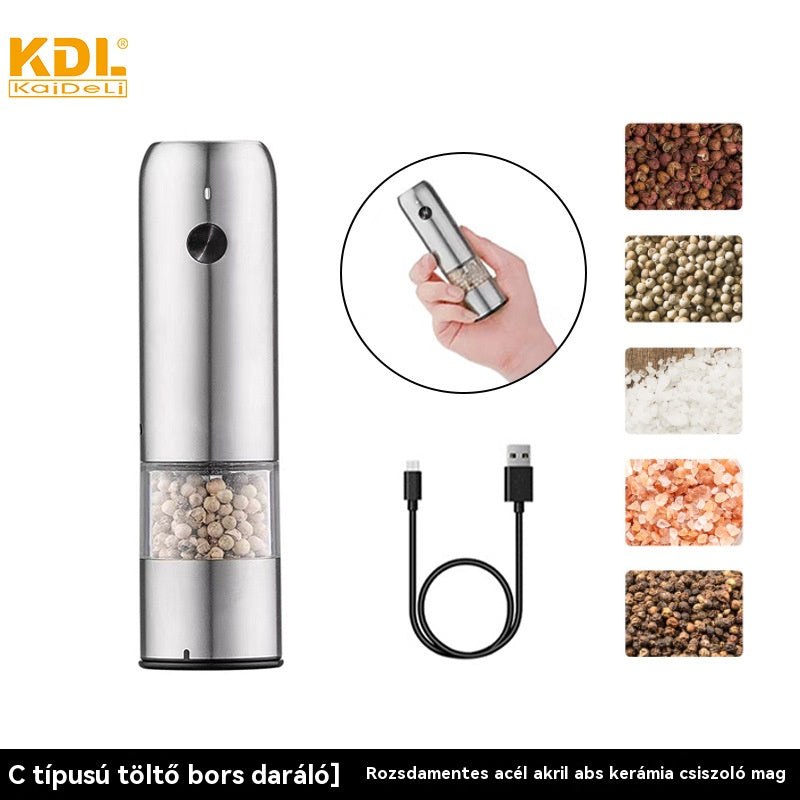 Mini elektromos borsdaráló, háztartási bors- és tengeri sódaráló