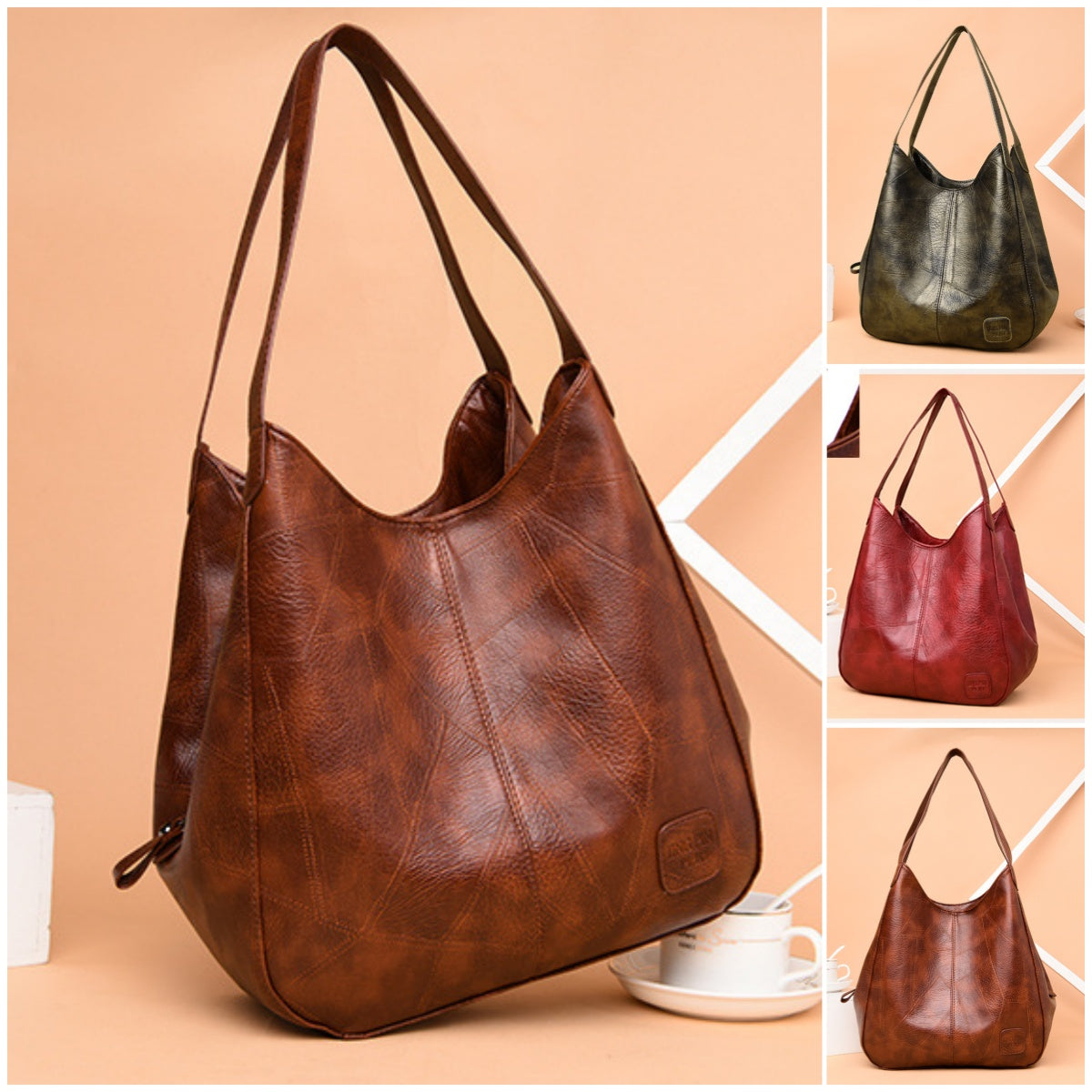 👜2026 új valódi bőr válltáska, kézzel készített, divatos és sokoldalú