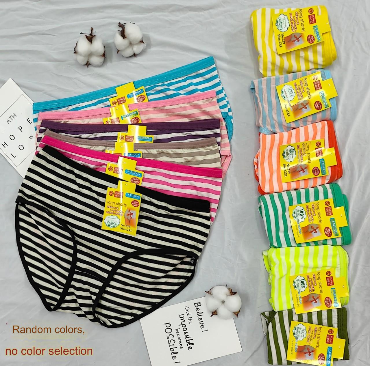 💥Új, magas derekú, csíkos pamut alsónemű középkorúak és idősek számára